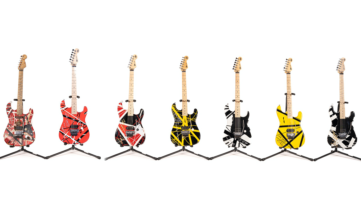 Six of Eddie Van Halen’s stage-played Charvel EVH Art Series guitars – and a Masterbuilt Frankenstein copy – go up for auction